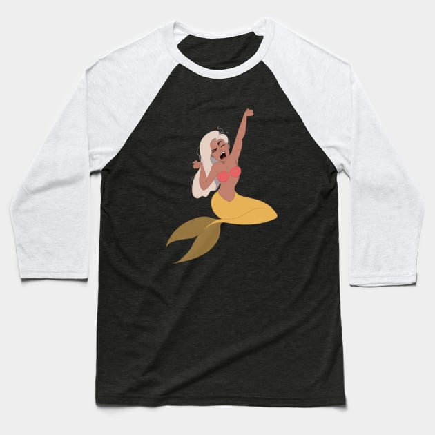 Sleepy mermaid Baseball T-Shirt by Krismilla 